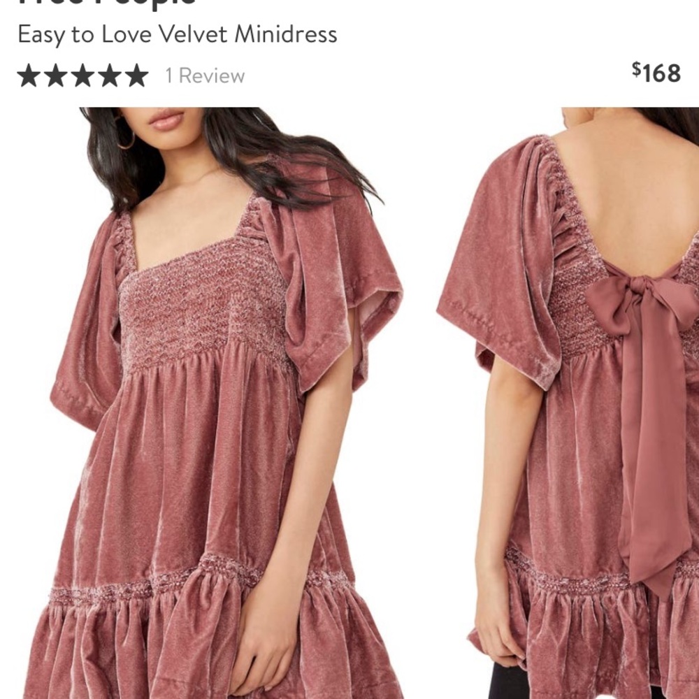 Free People easy to love velvet minidress.